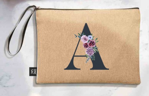 Bolso de mano letra a una pieza (diseño variado) (25×18×1 )